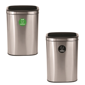 10.5 Gallon Compost and Trash Station, Brushed Stainless Steel