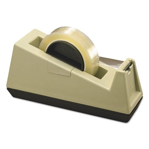 Scotch Heavy-Duty Weighted Desktop Tape Dispenser, 3" Core, Plastic, Putty/brown