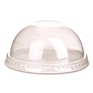 EcoProduct GreenStripe Cold Cup Dome Lids, With Hole, Fits 9oz to 24oz Cups, Clear, 100/Pack, 10 Packs/Carton