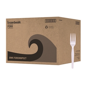 Boardwalk Mediumweight Polystyrene, Fork, White, 10 Boxes Of 100/carton