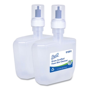 Scott Essential Green Certified Foam Skin Cleanser Refill, Unscented, 1,200 mL, 2/Carton