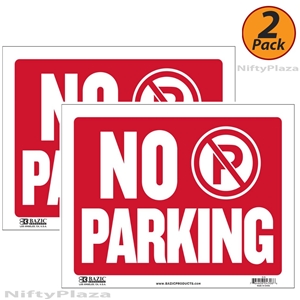 2 PCS NO PARKING SIGN 9"X12" WEATHER RESIST PLASTIC KEEP OUT WARNING 