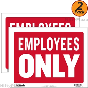 2 Signs EMPLOYEES ONLY  HB  Flexible Plastic Sheet   9"x12" 