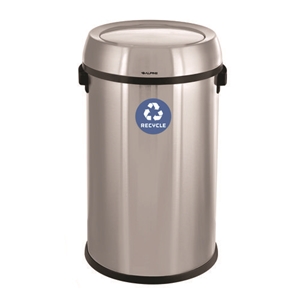 17 Gallon Stainless Steel Indoor Recycling Receptacle with Swivel Lid