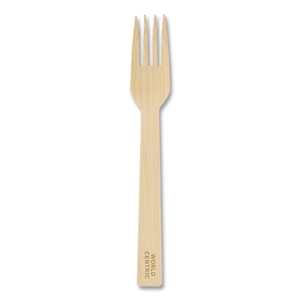 World Cent Bamboo Cutlery, Fork, 6.7", Natural, 2,000/Carton