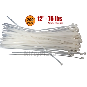 NiftyPlaza 8 Inch Cable Zip Ties Heavy Duty 50 LBS New 500 Nylon Wrap Zip Ties 
