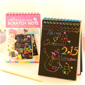 2 Pack Pink Rainbow Paper Scratch Book with Pencil DIY painting dazzle –