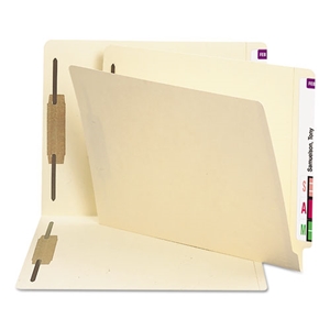Smead End Tab Fastener Folders with Reinforced Straight Tabs, 11-pt Manila, 2 Fasteners, Letter Size, Manila Exterior, 250/Box