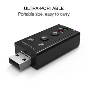 Virtual 7.1 Channel 3D to USB 2.0 External Balanced Audio PC Sound Card Adapter 