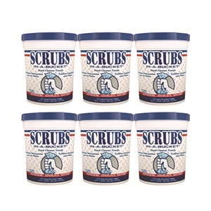 SCRUBS Hand Cleaner Towels, 1-Ply, 10 x 12, Citrus, Blue/White, 72/Bucket, 6 Buckets/Carton