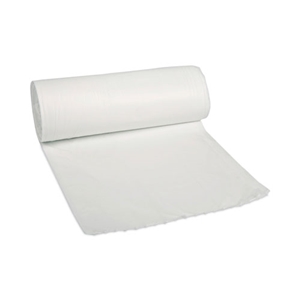 Boardwalk Low-Density Waste Can Liners, 30 gal, 0.5 mil, 30x36, White, Perforated Roll, 200/cs