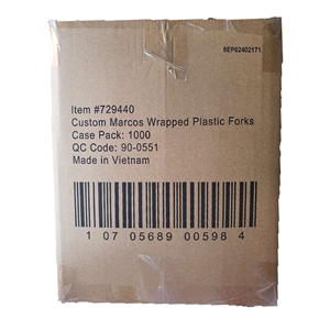 Wrapped PP Fork, Black, Heavy Weight, 1 Color, Marcos Custom, 1000/cs
