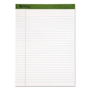 Earthwise By Ampad Recycled Writing Pad, Wide/legal Rule, Politex Green Headband, 50 White 8.5 X 11.75 Sheets, Dozen