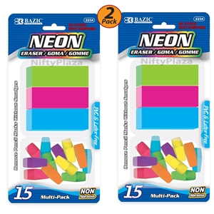 20 x SIVO Neon Premium Quality Colour Smear-Free Soft Erasers School Home Pack 
