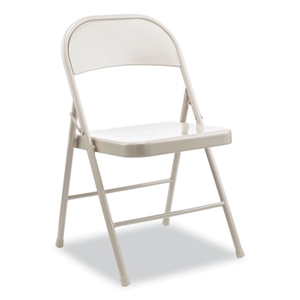 Alera Armless Steel Folding Chair, Supports Up to 275 lb, Taupe Seat, Taupe Back, Taupe Base, 4/Carton