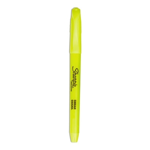 Sharpie Pocket Style Highlighters, Fluorescent Yellow Ink, Chisel Tip, Yellow Barrel, Dozen