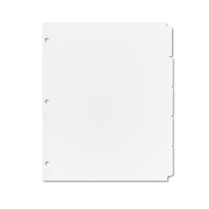 Avery Write and Erase Plain-Tab Paper Dividers, 5-Tab, 11 x 8.5, White, 36 Sets
