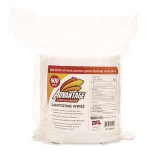 2XL Gym Wipes Advantage, 1-Ply, 6 x 8, Unscented, White, 900/Roll, 4 Rolls/Carton