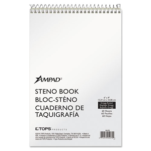 Ampad Steno Pads, Gregg Rule, Tan Cover, 60 Green-Tint 6 X 9 Sheets