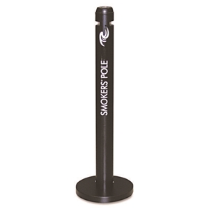 Smoker's Pole, Round, Steel, 0.9 gal, 4 dia x 41h, Black