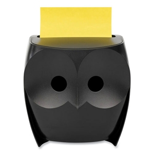 PopUpNotes Owl-Shaped Dispenser, For 3 x 3 Pads, Black, Includes 45-Sheet Citron Super Sticky Dispenser Pop-Up Pad