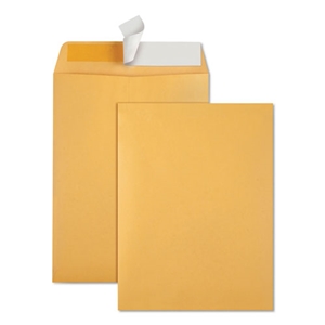 QualityPrk Redi-Strip Catalog Envelope, #10 1/2, Cheese Blade Flap, Redi-Strip Adhesive Closure, 9 x 12, Brown Kraft, 100/Box