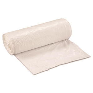 Low-Density Commercial Can Liners, 30 gal, 0.8 mil, 30" x 36", White, Interleaved Roll, 25 Bags/Roll, 8 Rolls/Carton