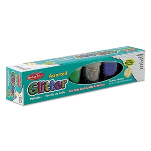 Charles Leonard Glitter Set, Assorted, 0.75 Oz Shaker-Top Jar, 6/set