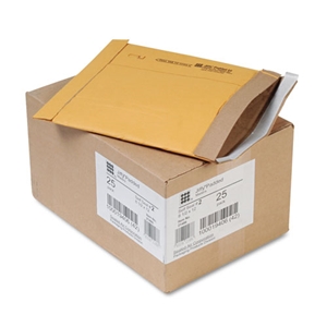 Sealed Air Jiffy Padded Mailer, #2, Paper Padding, Self-Adhesive Closure, 8.5 x 12, Natural Kraft, 25/Carton