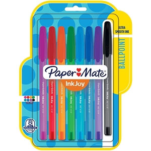 8 pcs Paper Mate InkJoy 100ST Ballpoint Pens, Medium Point