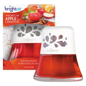 BRIGHT Air Scented Oil Air Freshener, Macintosh Apple And Cinnamon, Red, 2.5 Oz
