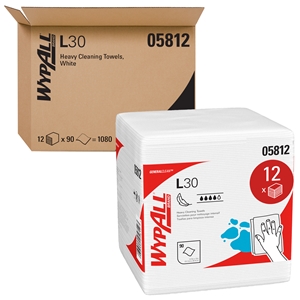 WypAll Cloth L30 Economizer Wipe, White, 1/CS/1080 12/90