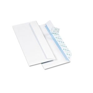 QualityPrk Redi-Strip Security Tinted Envelope, #10, Commercial Flap, Redi-Strip Heat-Resistant Closure, 4.13 x 9.5, White, 500/Box
