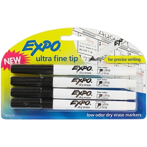 EXPO Vis-a-Vis Wet Erase Marker, Fine Bullet Tip, Assorted Colors