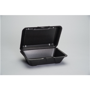 Snap-It EPS Hinged Container, Black, Large, 1/CS/200 2/100