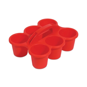 deflect-o Little Artist Antimicrobial Six-Cup Caddy, Red