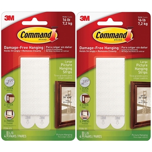 3) Command Picture Hanging Strips, Removable, 0.63 x 2.13, White