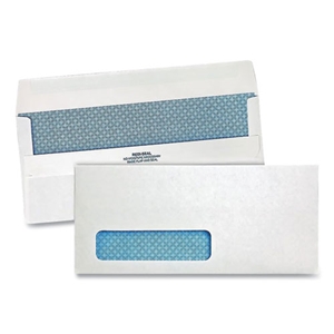 QualityPrk Redi-Seal Security-Tint Envelope, Address Window, #10, Commercial Flap, Redi-Seal Closure, 4.13 x 9.5, White, 500/Box
