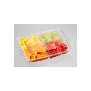 4 Oz 6.0 x 7.88 x 1.45" O.D. Clear PET Sectional Container 1/CS/240