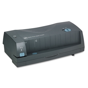 GBC 24-Sheet 3230st Electric Two- To Three-Hole Adjustable Punch/stapler, 9/32" Holes, Gray