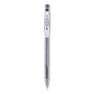 Pilot G-TEC-C Ultra Gel Pen, Stick, Extra-Fine 0.4 mm, Black Ink, Clear/Black Barrel, Dozen