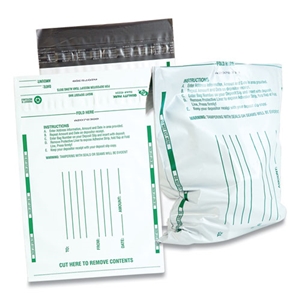 QualityPrk Poly Night Deposit Bags With Tear-Off Receipt, 8.5 X 10.5, White, 100/pack