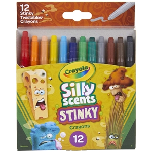 Crayola Silly Scents Mini Twistables, Stinky Scented Crayons, 12 Count