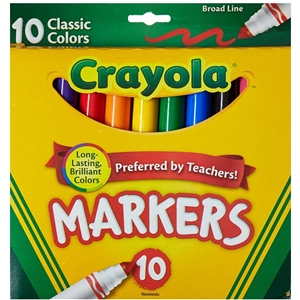 Crayola Original Marker Set Fine Tip Assorted Classic Colors Set of 10