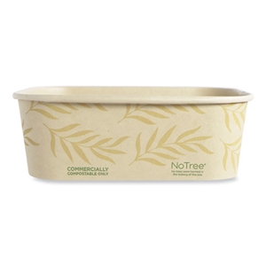 24oz World Cent No Tree Rectangular Containers, 4.7 x 6.8 x 2.3, Natural, Sugarcane, 300/Carton
