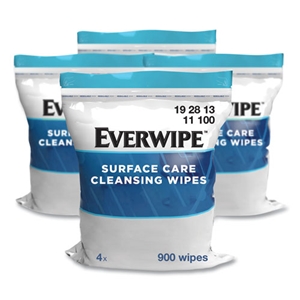 Everwipe Cleaning and Deodorizing Wipes, 1-Ply, 8 x 6, Citrus, White, 900/Bag, 4 Bags/Carton