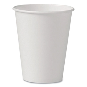 SOLO Uncoated Paper Cups, Hot Drink, 8 Oz, White, 1,000/carton