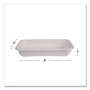 Vanguard Worldview Renewable and Compostable Sugarcane Take-Out Containers, 24 oz, 8 x 6 x 1, White, Sugarcane, 400/Carton