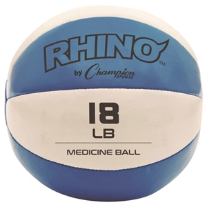 ChampionSp Rhino Leather Medicine Ball, 18 lb, Teal/White