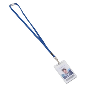 Advantus Breakaway Lanyards, Metal J-Hook Fastener, 36" Long, Blue, 24/Box
